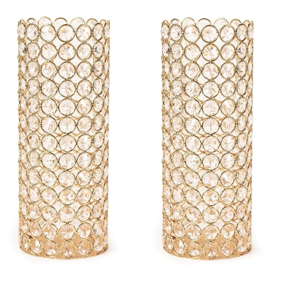 Elegant Gold Crystal Candle Holders